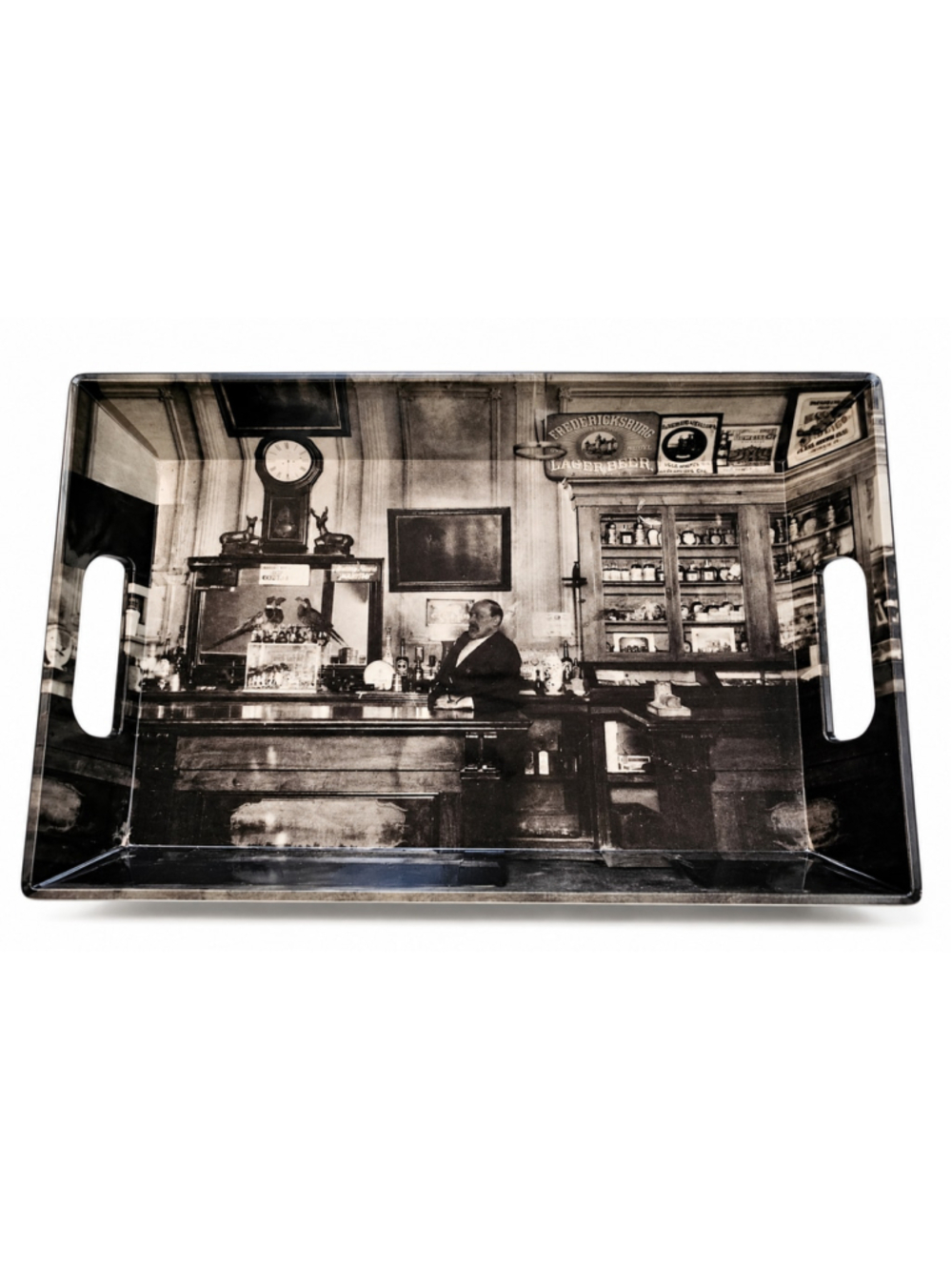 Vintage 80s Mebel Italy Melamine Serving Tray 18" Bar Saloon Beer Photo